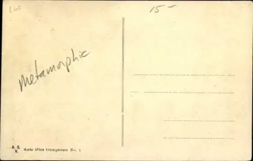 Künstler Ak Metamorphose, Mann, nackte Frauen