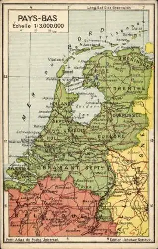Landkarten Ak Niederlande, Belgien, Petit Atlas de Poche