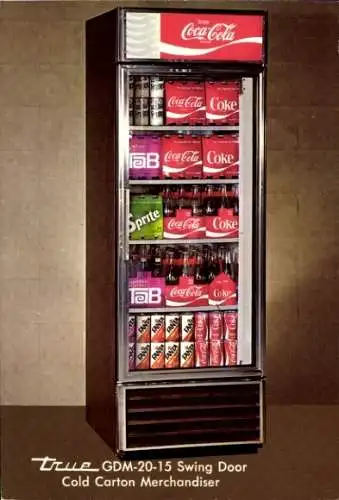 Ak true GDM 20 15 Swing Door Cold Carton Merchandiser, Coca Cola, Sprite, Fanta
