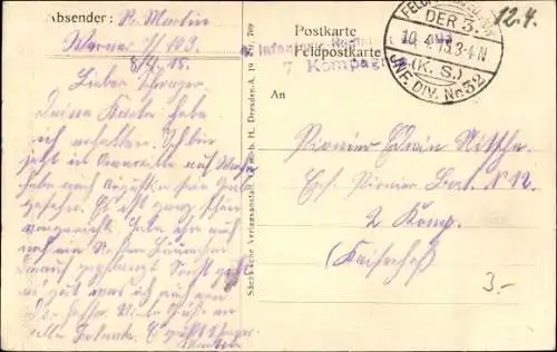 Künstler Ak Vorgehen in Schützenlinie, I WK