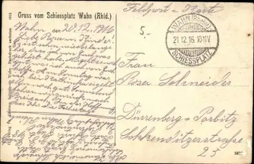 Ak Wahn Köln, Schießplatz Wahn