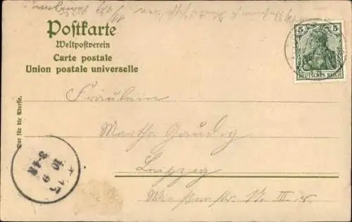 Litho Gruß vom Manöverfelde, im Biwak