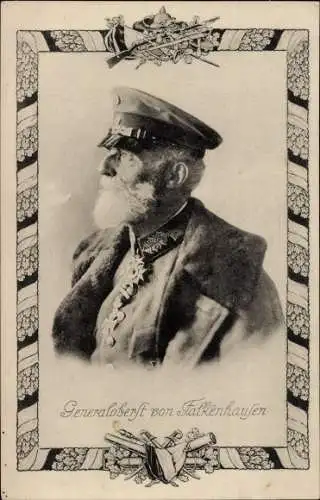 Passepartout Ak Generaloberst von Falkenhausen, Portrait in Uniform, Orden