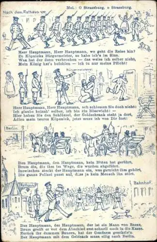 Lied Ak Hauptmann von Köpenick, Nach dem Rathaus, Herr Hauptmann, wo geht die Reise hin