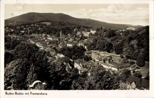 Ak Baden Baden am Schwarzwald, Panorama, Fremersberg