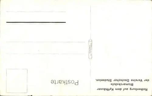 Ak Steinthaleben Kyffhäuserland in Thüringen, Rothenburg, Bismarcksäule der Vereine Dt. Studenten