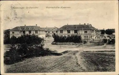 Ak Grafenwöhr in Bayern, Truppenlager, Mannschaftskasernen