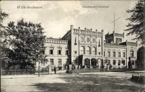Ak Wilhelmshaven an der Nordsee, Stationschef Gebäude