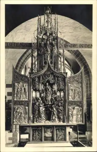 Foto Ak Creglingen an der Tauber, Marienaltar der Herrgottskirche