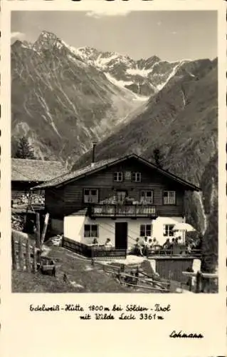 Ak Sölden Ötztal Tirol, Edelweiß-Hütte, Wilde Leck