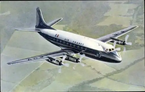 Ak Französisches Passagierflugzeug, Air France, Vickers Viscount