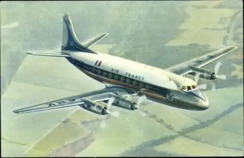 Ak Französisches Passagierflugzeug, Air France, Vickers Viscount