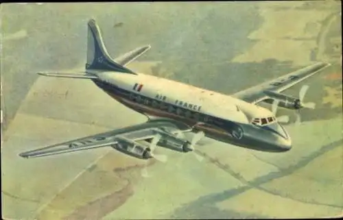 Ak Französisches Passagierflugzeug, Air France, Vickers Viscount