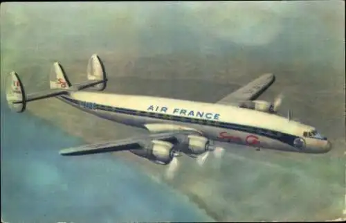 Ak Französisches Passagierflugzeug, Lockheed Super G Constellation, Air France