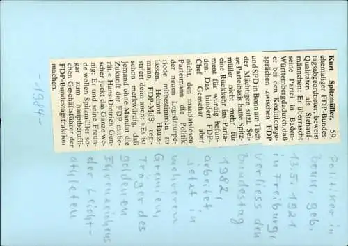 Ak Politiker Kurt Spitzmüller, Portrait, Autogramm