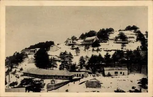 Ak Chréa Algerian, Stadt unter dem Schnee, Ort im Schnee