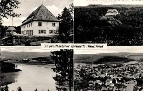 Ak Meschede Sauerland, Jugendherberge Haus Dortmund, Stadtpanorama