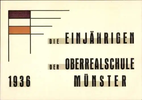 Studentika Ak Münster in Westfalen, Die Einjährigen der Oberrealschule 1936