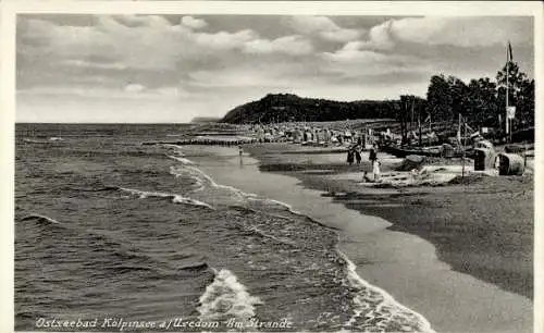 Ak Ostseebad Kölpinsee auf Usedom, Strand