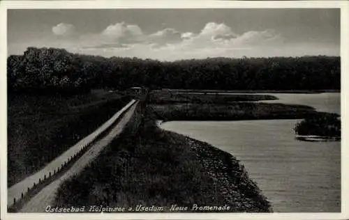 Ak Ostseebad Kölpinsee auf Usedom, neue Promenade