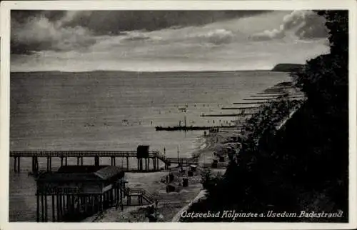 Ak Ostseebad Kölpinsee auf Usedom, Badestrand