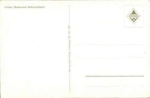 Ak Lindau am Bodensee Schwaben, Hafeneinfahrt