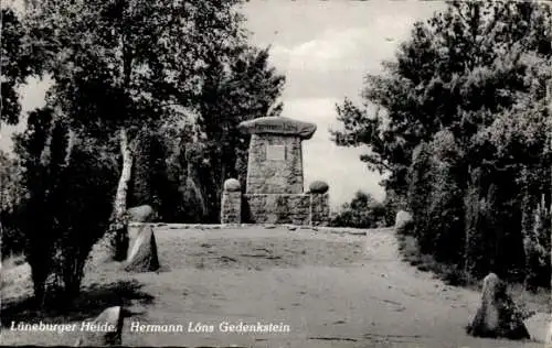 Ak Tietlingen Walsrode Lüneburger Heide, Hermann Löns Gedenkstein