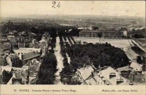 Ak Rodez Aveyron, Caserne Neuve, Avenue Victor-Hugo