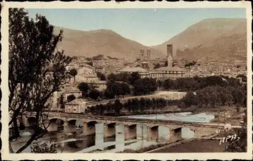 Ak Millau Aveyron, Vue generale, Pont