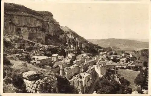 Ak Roquefort Aveyron, Vue prise de la Roche Percee