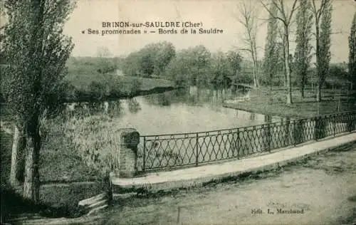 Ak Brinon sur Sauldre Cher, Ses promenade, Bords de la Saudre