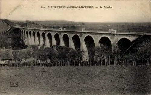 Ak Ménétréol sous Sancerre Cher, Viadukt