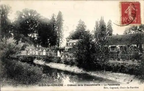 Ak Ozoir la Ferrière Seine et Marne, chateau de la Chauvennerie, La Passerelle