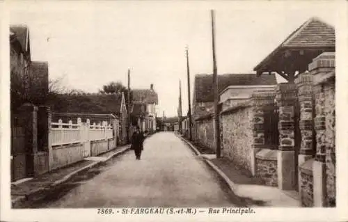 Ak Saint Fargeau Seine et Marne, Rue Principale