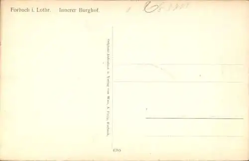 Ak Forbach Lothringen Moselle, Innerer Burghof