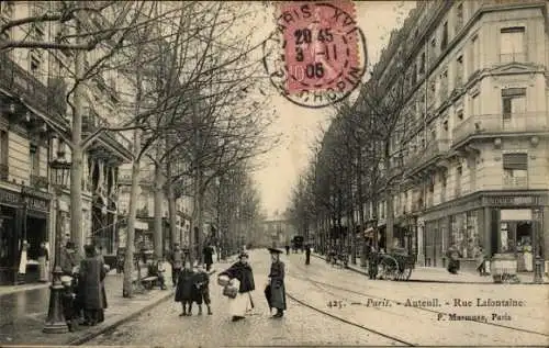 Ak Paris XVI Auteuil, Rue Lafontaine, Bäckerei