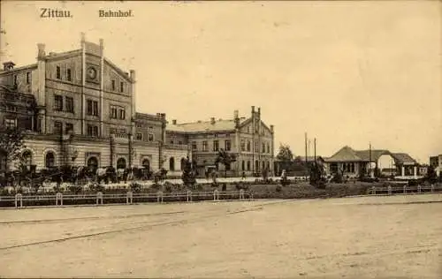 Ak Zittau in Sachsen, Bahnhof