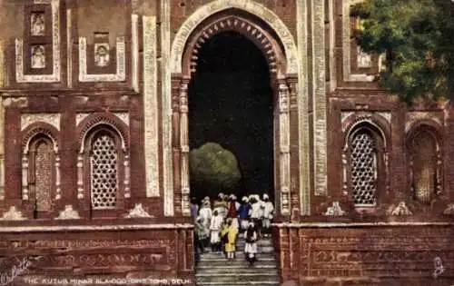 Künstler Ak Delhi Indien, Kutub Minar, Tomb