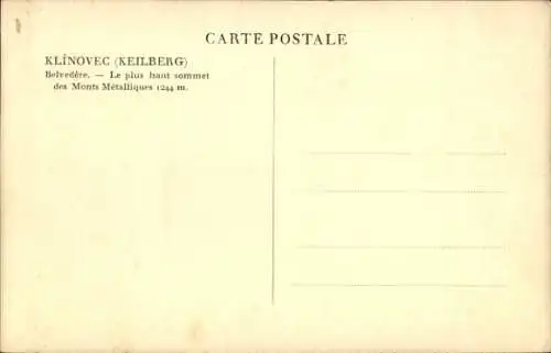 Ak Klínovec Keilberg Erzgebirge Region Karlsbad, Belvedere