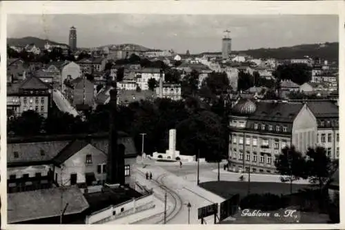 Ak Jablonec nad Nisou Gablonz an der Neiße Reg. Reichenberg, Straße, Häuser