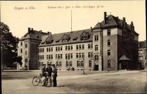 Ak Torgau an der Elbe, Kaserne 1. Batl. 4. Thür. Inf. Regt. No. 72