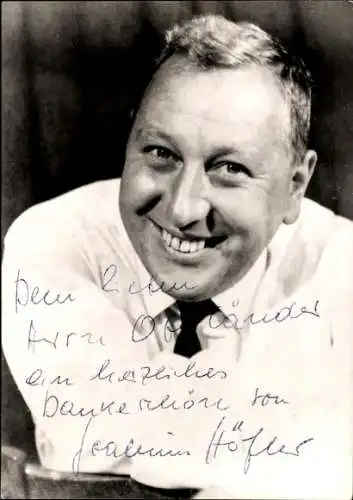 Ak Schauspieler Joachim Höfler, Portrait, Autogramm