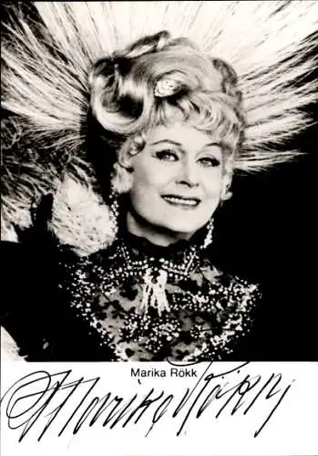 Ak Schauspielerin Marika Rökk, Portrait, Autogramm, Kopfschmuck