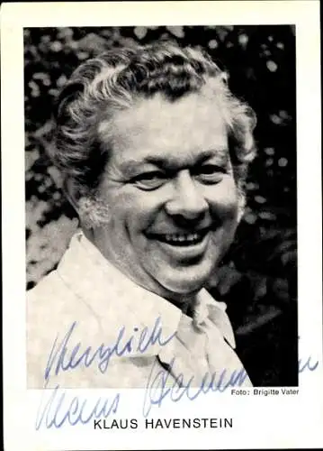 Ak Schauspieler Klaus Havenstein, Portrait, Autogramm