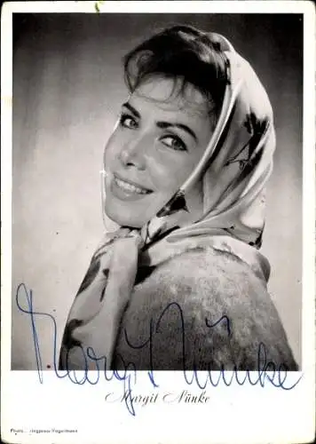 Ak Schauspielerin Margit Nünke, Portrait, Autogramm