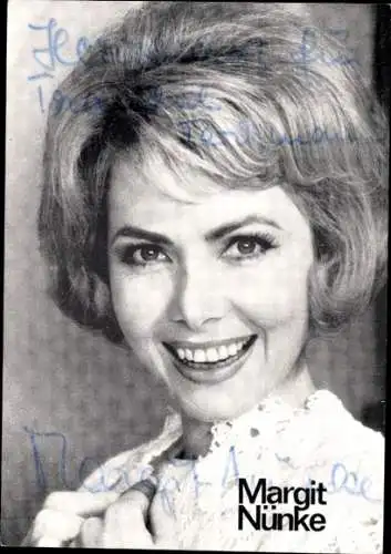 Ak Schauspielerin Margit Nünke, Portrait, Autogramm