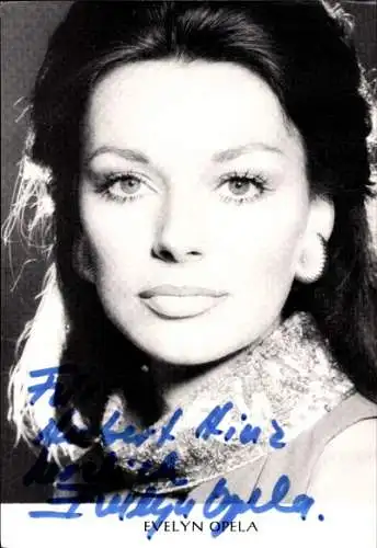 Ak Schauspielerin Evelyn Opela, Portrait, Autogramm