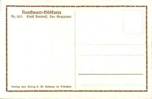 Künstler Ak Kreidolf, Ernst, Grashüpferpaar, Gratulant, Kunstwart Bildkarte Nr 205