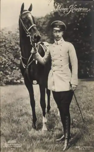 Ak Kronprinz Wilhelm von Preußen, Portrait in Uniform, Pferd, PH 2339