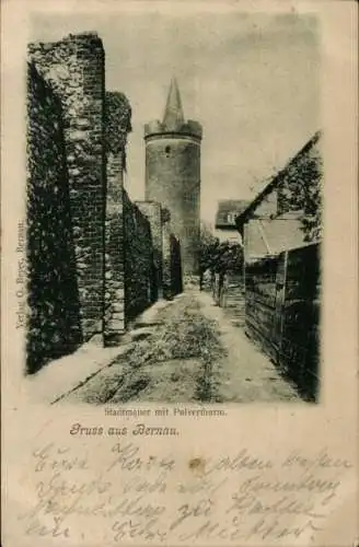 Ak Bernau in der Mark, Stadtmauer, Pulverturm